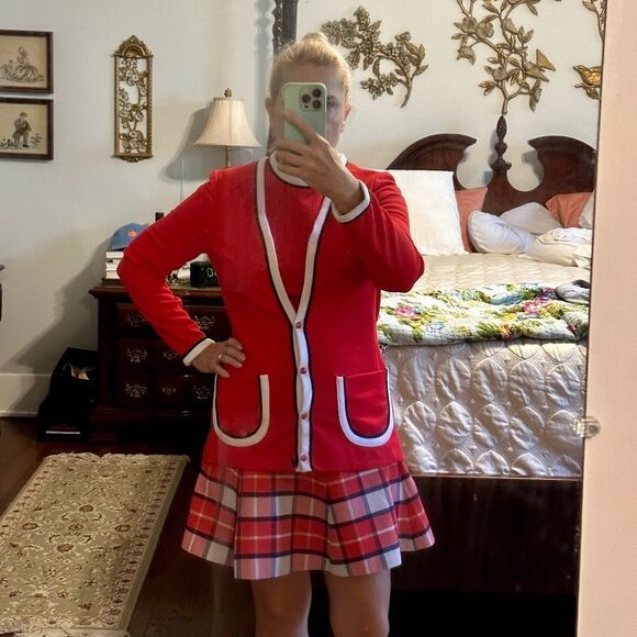 Vintage 70s Jerell of Texas red, white & blue sleeveless mini dress with jacket - Picture 2 of 10